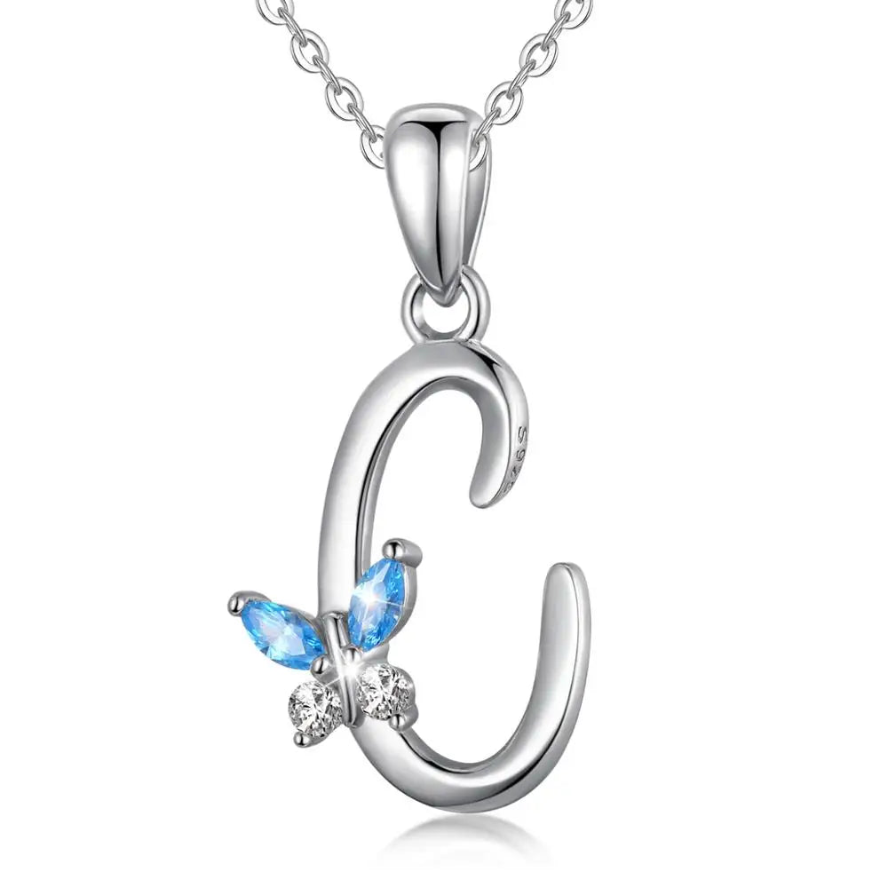 Eudora Luxury 8 Letter Pendant Necklace Women Men AAA Zircon Chain Necklace Butterfly CZ Crystal E Alphabet Choker Jewelry Gift
