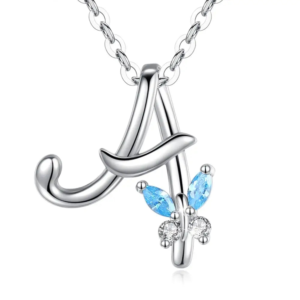 Eudora Luxury 8 Letter Pendant Necklace Women Men AAA Zircon Chain Necklace Butterfly CZ Crystal E Alphabet Choker Jewelry Gift