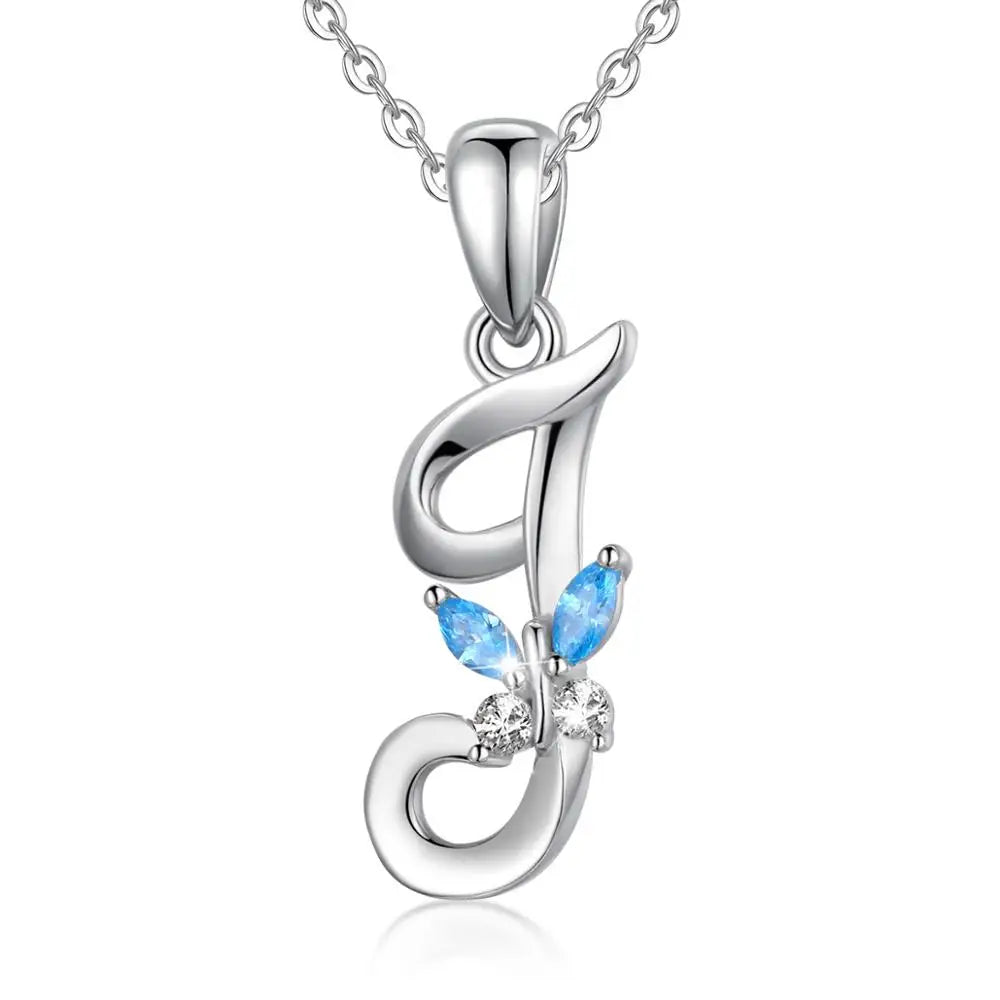 Eudora Luxury 8 Letter Pendant Necklace Women Men AAA Zircon Chain Necklace Butterfly CZ Crystal E Alphabet Choker Jewelry Gift