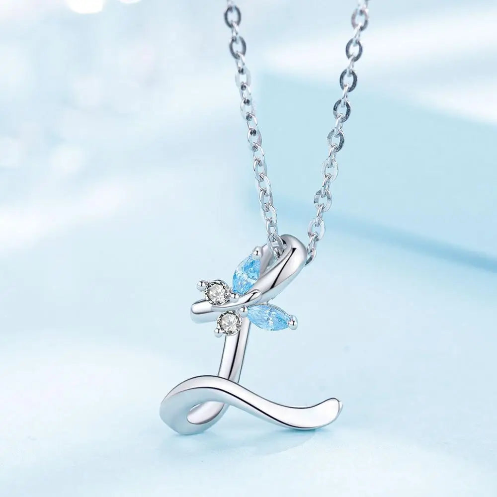 Eudora Luxury 8 Letter Pendant Necklace Women Men AAA Zircon Chain Necklace Butterfly CZ Crystal E Alphabet Choker Jewelry Gift