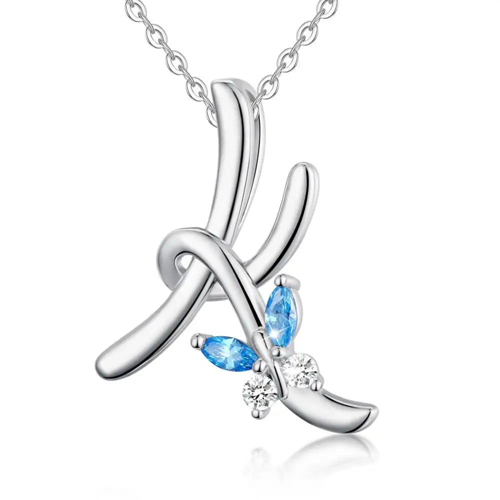Eudora Luxury 8 Letter Pendant Necklace Women Men AAA Zircon Chain Necklace Butterfly CZ Crystal E Alphabet Choker Jewelry Gift