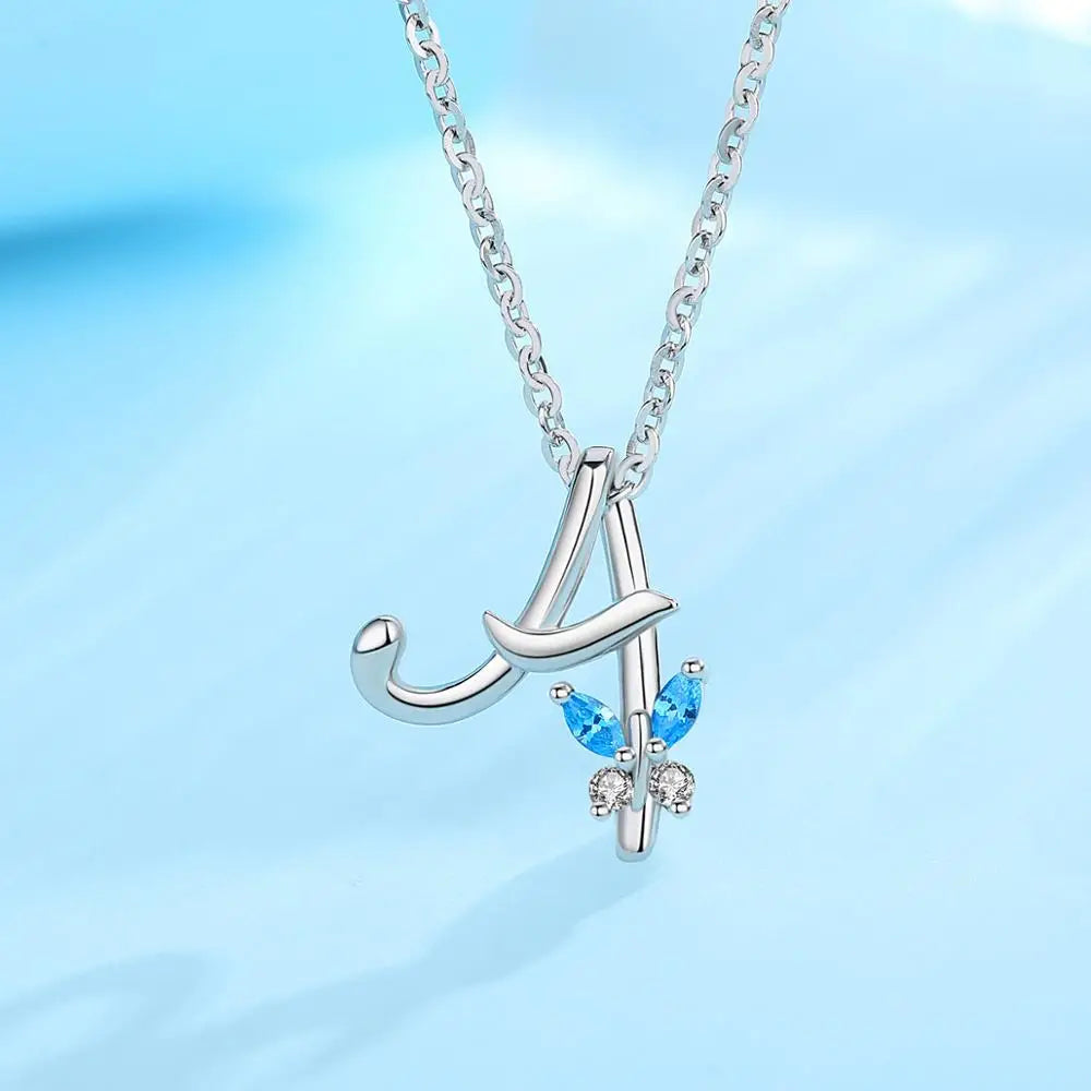 Eudora Luxury 8 Letter Pendant Necklace Women Men AAA Zircon Chain Necklace Butterfly CZ Crystal E Alphabet Choker Jewelry Gift