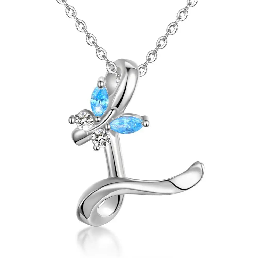 Eudora Luxury 8 Letter Pendant Necklace Women Men AAA Zircon Chain Necklace Butterfly CZ Crystal E Alphabet Choker Jewelry Gift