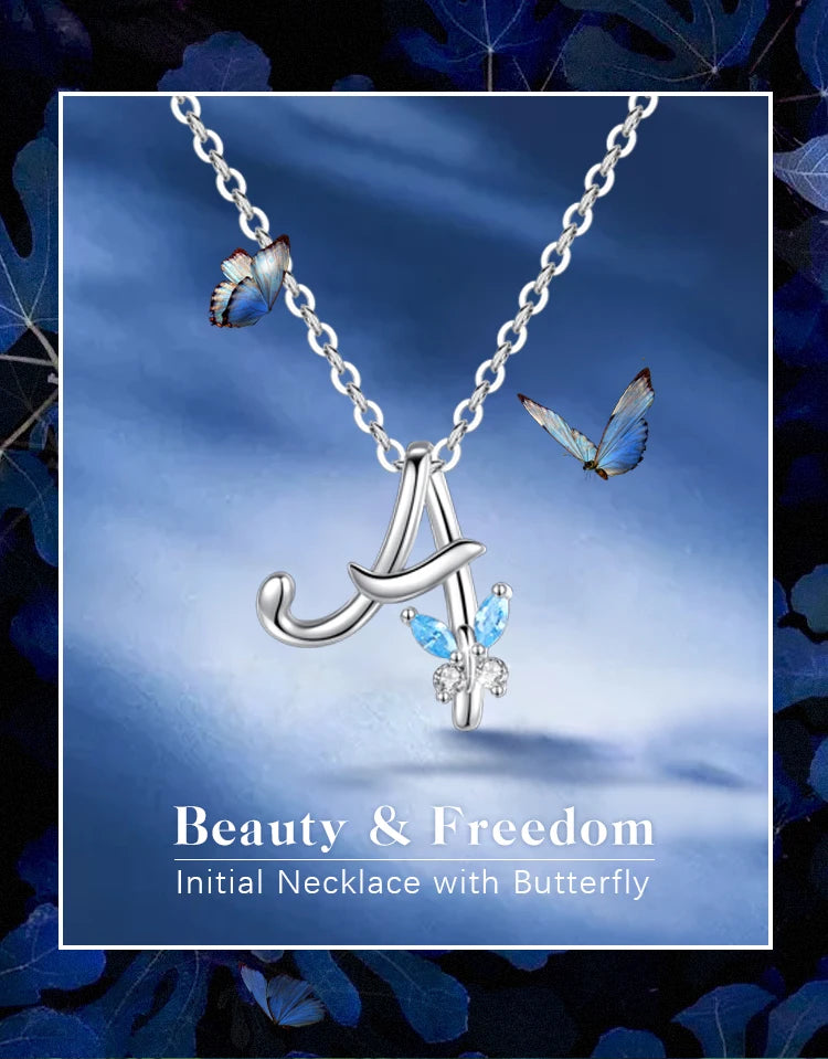 Eudora Luxury 8 Letter Pendant Necklace Women Men AAA Zircon Chain Necklace Butterfly CZ Crystal E Alphabet Choker Jewelry Gift