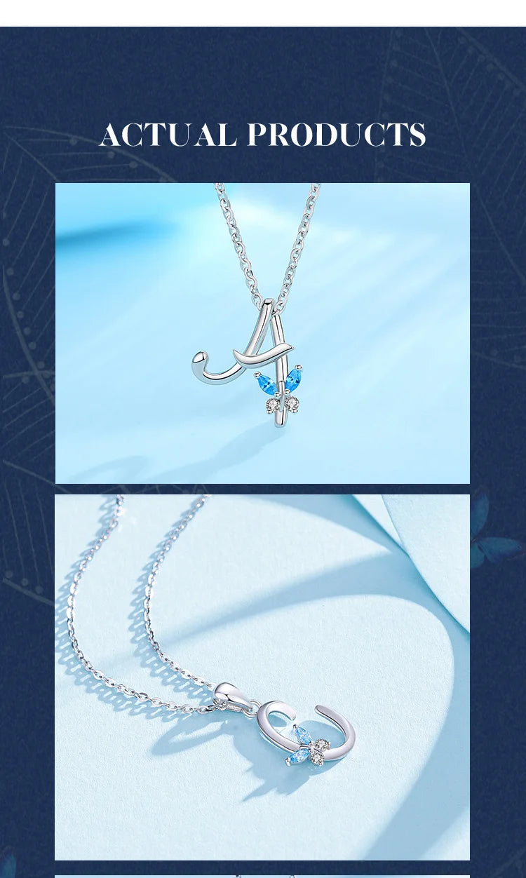 Eudora Luxury 8 Letter Pendant Necklace Women Men AAA Zircon Chain Necklace Butterfly CZ Crystal E Alphabet Choker Jewelry Gift