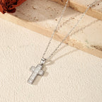 MODIAN 925 Sterling Sliver Sparkling Clear CZ Link Chain Necklace Elegant Cross Pendant Necklace For Women Fine Jewelry