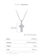 MODIAN 925 Sterling Sliver Sparkling Clear CZ Link Chain Necklace Elegant Cross Pendant Necklace For Women Fine Jewelry