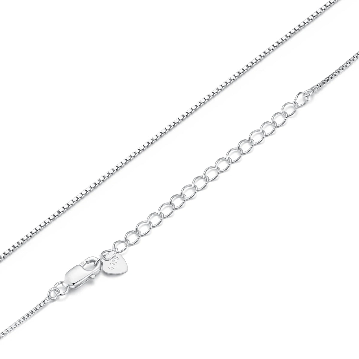 BAMOER Classic Basic O-chain Solid 925 Sterling Silver Lobster Clasp Adjustable Necklace Box Cable Chain DIY Jewelry for Women