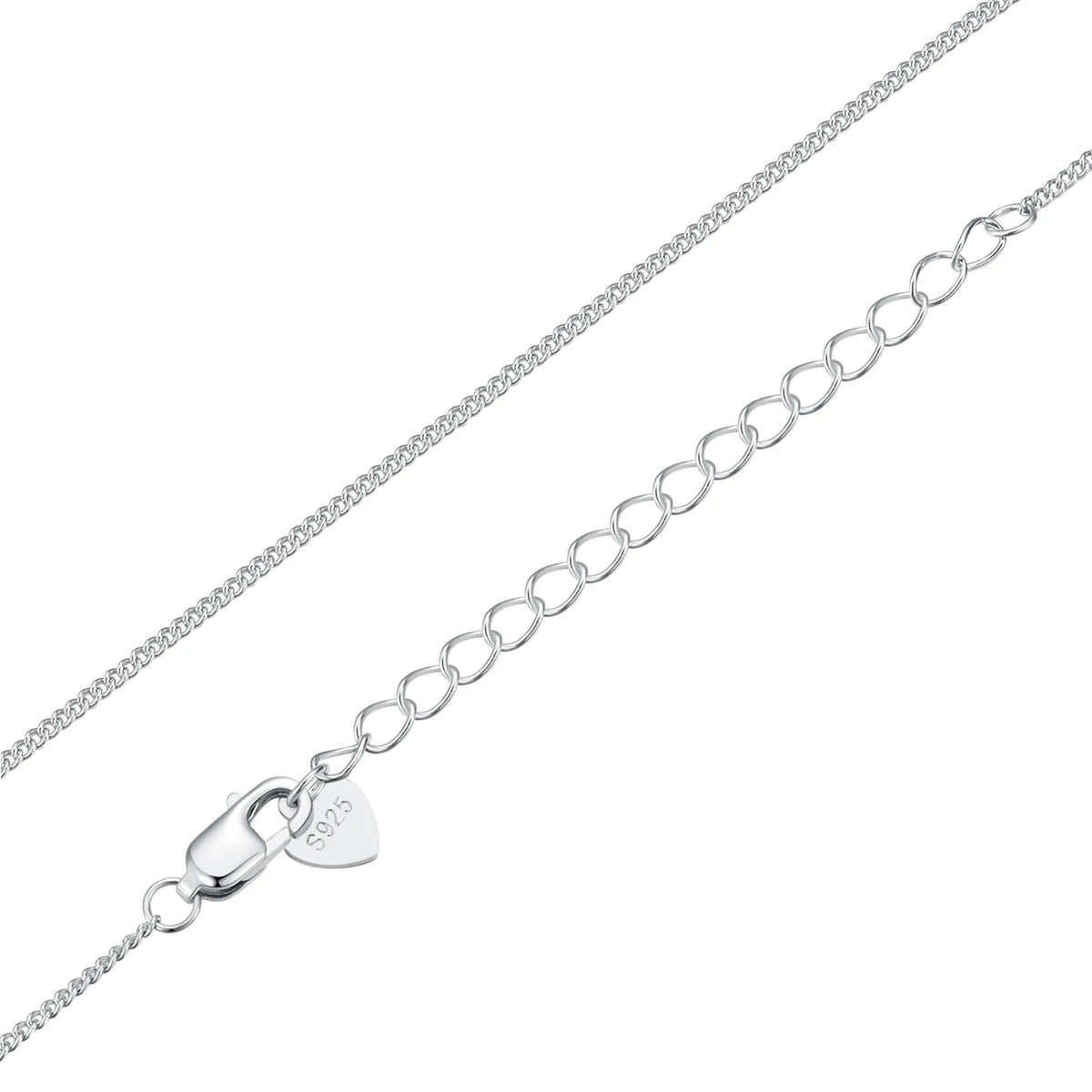 BAMOER Classic Basic O-chain Solid 925 Sterling Silver Lobster Clasp Adjustable Necklace Box Cable Chain DIY Jewelry for Women