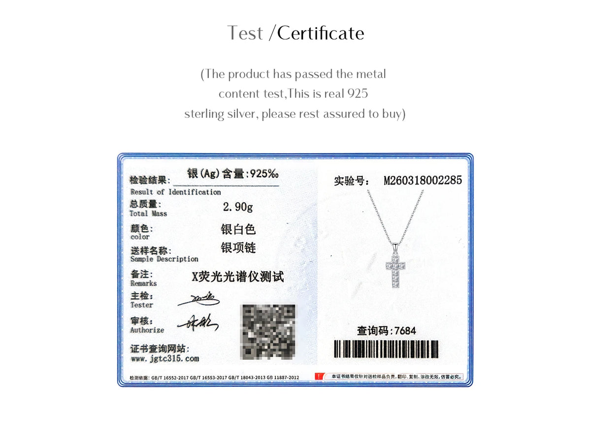 MODIAN 925 Sterling Sliver Sparkling Clear CZ Link Chain Necklace Elegant Cross Pendant Necklace For Women Fine Jewelry