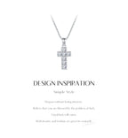 MODIAN 925 Sterling Sliver Sparkling Clear CZ Link Chain Necklace Elegant Cross Pendant Necklace For Women Fine Jewelry