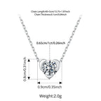 Measurement chart for the heart necklace with 0.31 x 0.35 in pendant and 16 in chain
