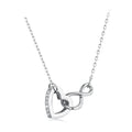 Infinity open heart necklace in white gold-plated 925 sterling silver with a CZ-set heart curve