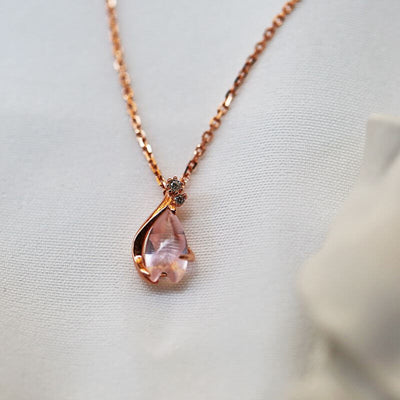 Rose quartz crystal necklace | Nahyana