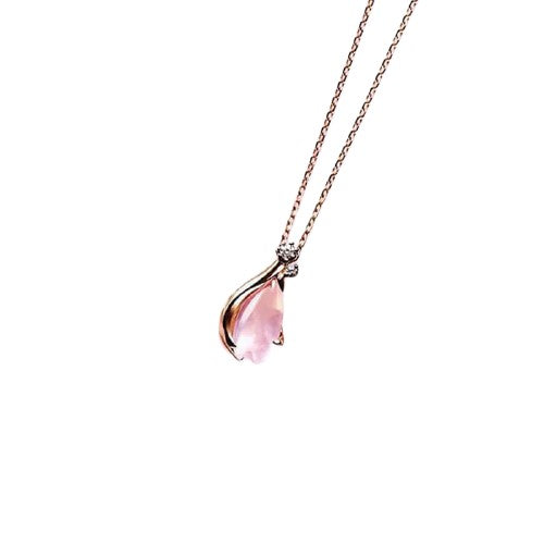 Sterling silver rose quartz necklace | Nahyana