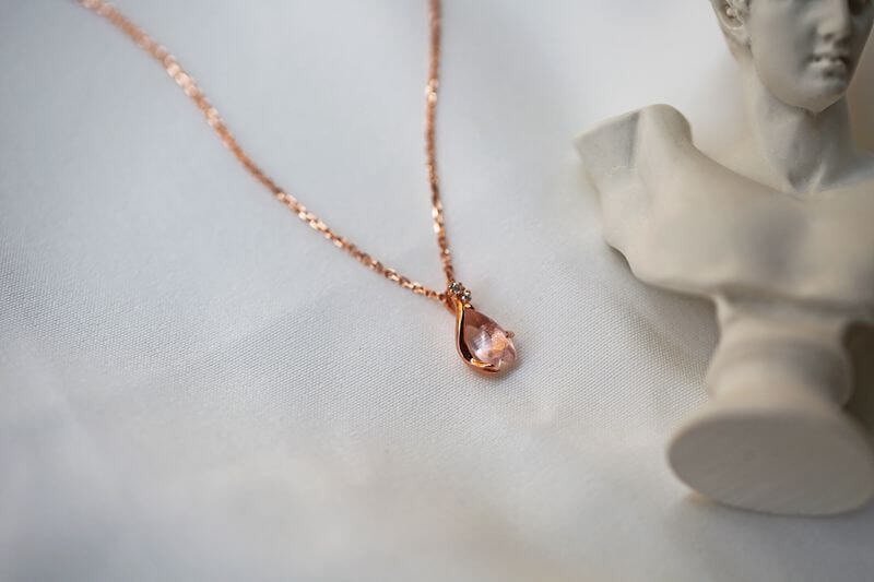 Real rose quartz necklace | Nahyana